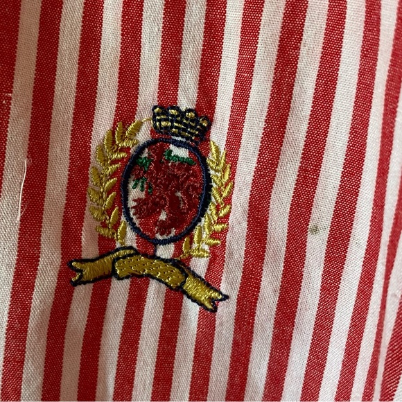 vtg Hilfiger Candy Stripe Robe w Pockets - Picture 2 of 7